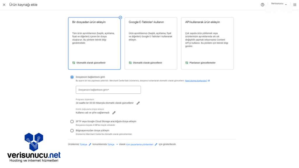 Google Merchant Center Ürün Kaynağı