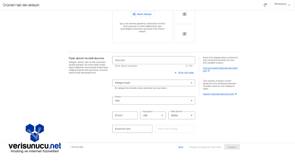 Google Merchant Center Ürün bilgileri