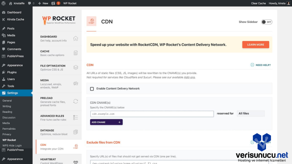 Wp-Rocket CDN Yapılandırması