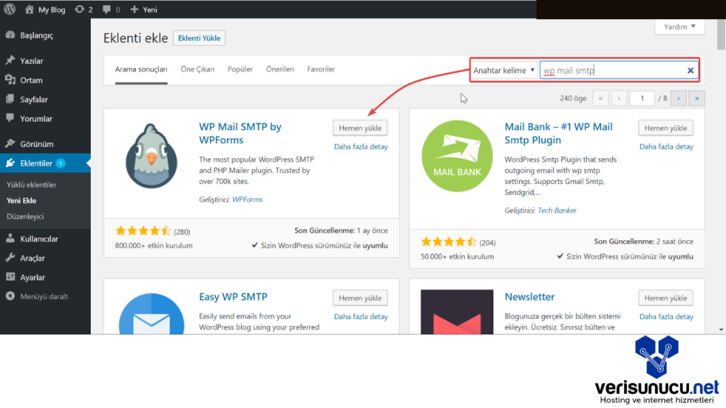 WP SMTP Eklenti Kurulumu