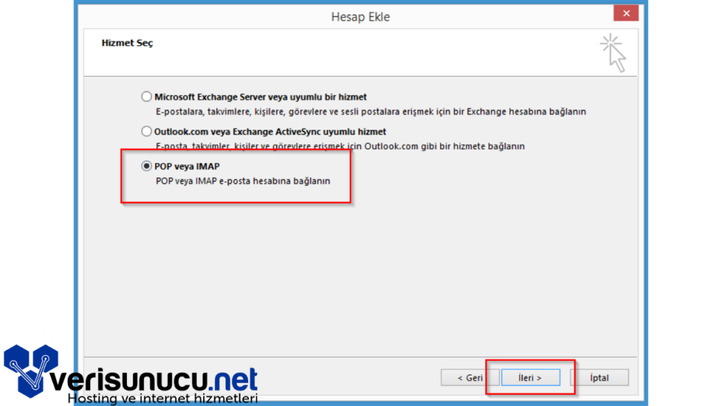 Outlook Hesap Ekleme