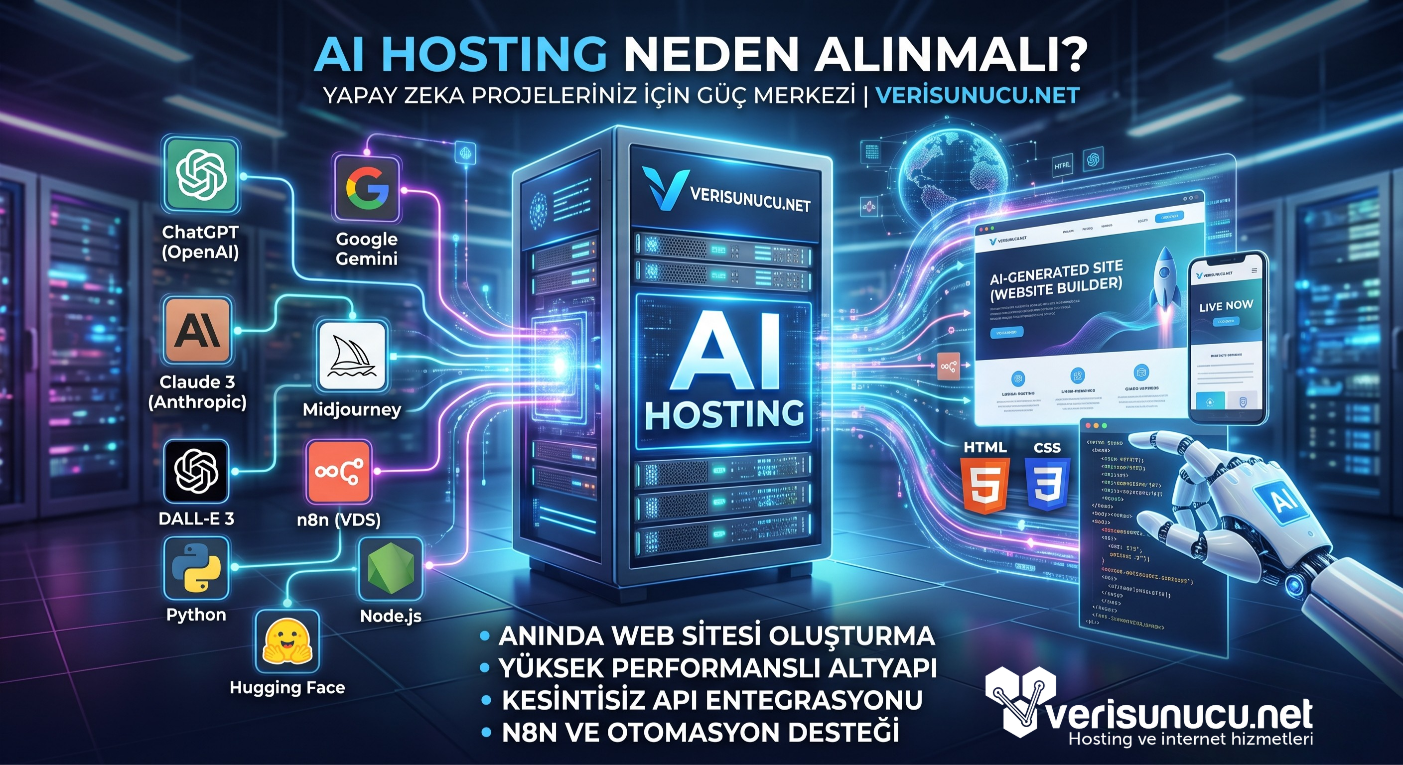 Yapay Zeka Devrimi: AI Hosting Neden Alınmalı ve Projelerinizi Nasıl Uçurur?