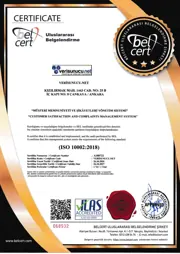Verisunucu.net ISO 10002 Müşteri Memnuniyeti belgesi