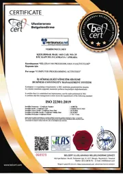 Verisunucu.net ISO 22301 Toplumsal Güvenlik ve İş Sürekliliği belgesi