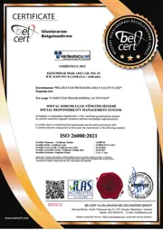 Verisunucu.net ISO 26000 Sosyal Sorumluluk belgesi