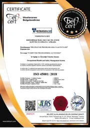 Verisunucu.net ISO 45001 İş Sağlığı ve Güvenliği belgesi