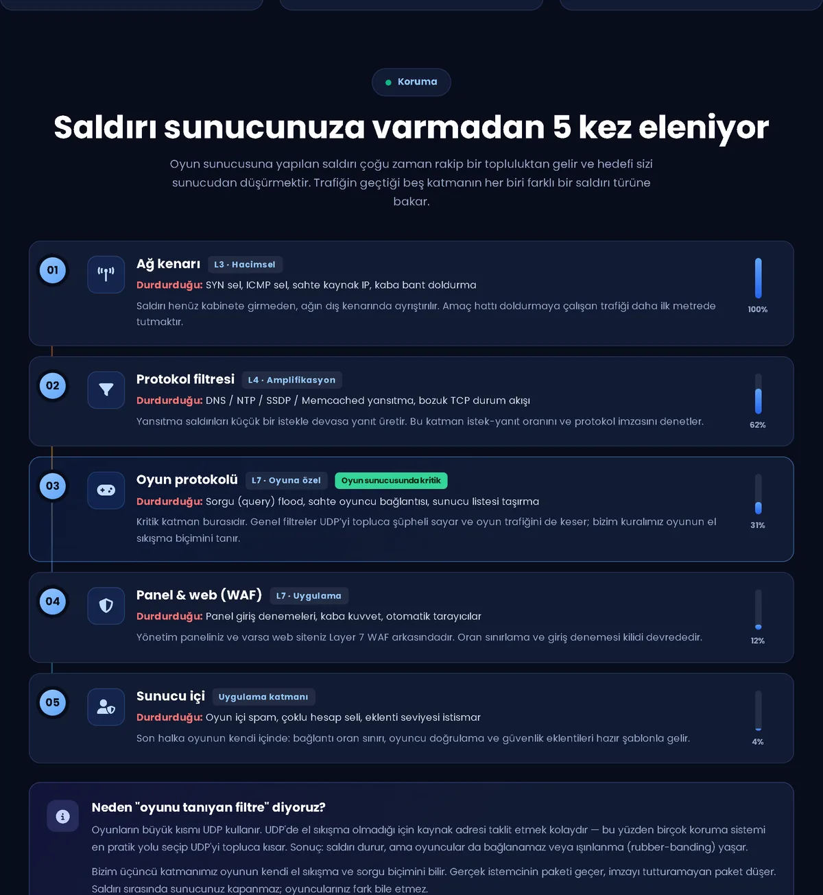 Oyun sunucusu saldırı koruması anlatımı – ekran görüntüsü